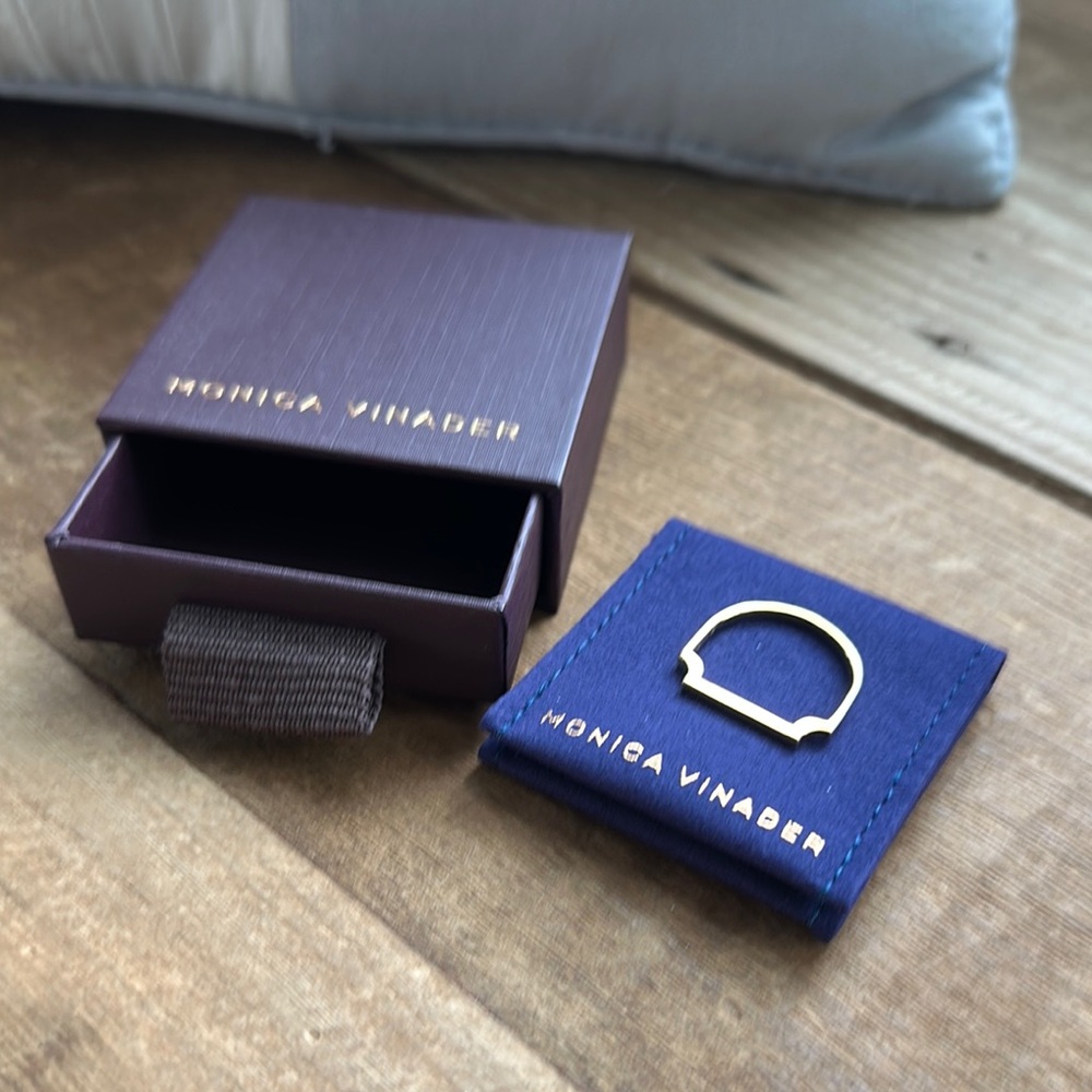 Monica Vinader Signature Thin Ring Gold Size 8